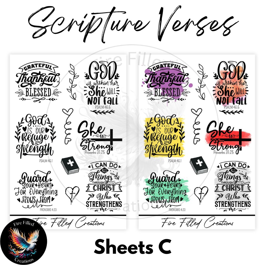 Scripture Verse Sticker Sheets