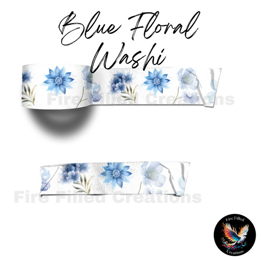 Blue Floral Washi