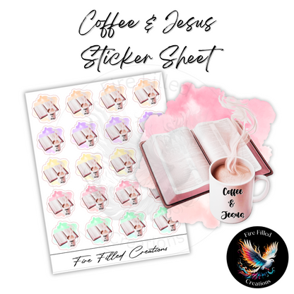 Coffee & Jesus - Sticker Sheet or Die Cut packs