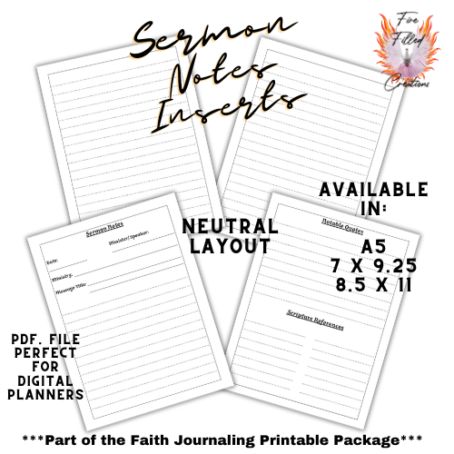 Faith Journaling Inserts - **Digital**