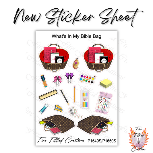 What's In My Bible Bag - Sticker Sheet