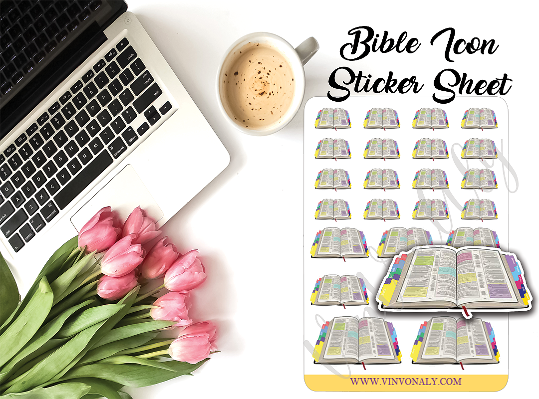 Busy Bible Icon  - Sticker Sheet
