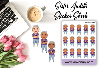 Sister Judith Mini Faithful - Sticker Sheet and Die cuts